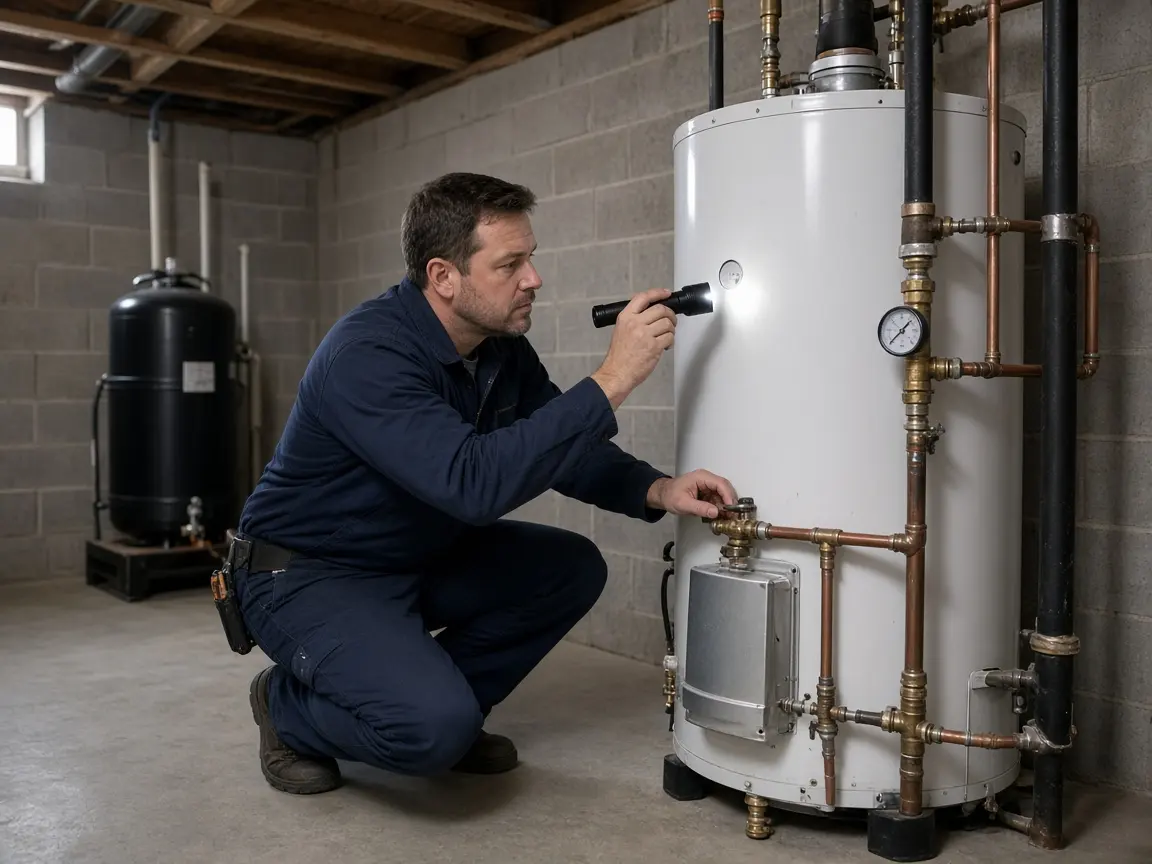 Water heater replacement in a utility closet