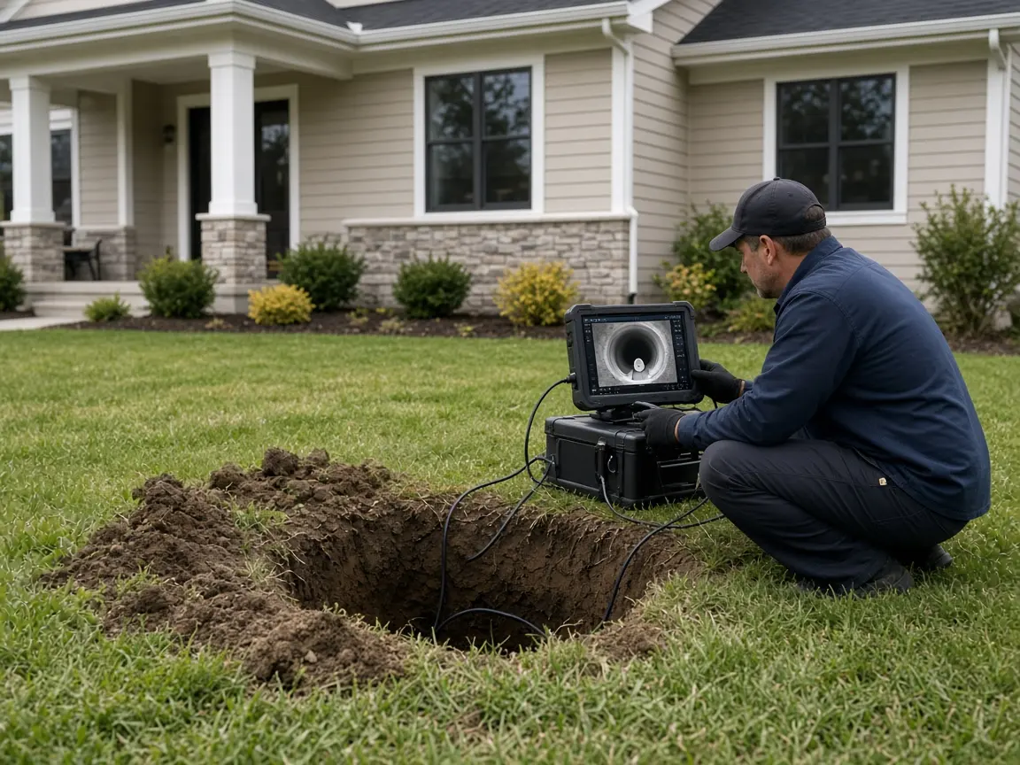 Pipe repair with small access instead of a full trench